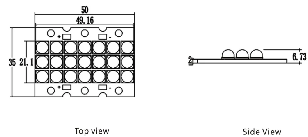 RoHS Compliant 200-300W UV LED Module 380nm 395nm 405nm 50X35mm